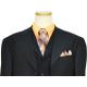 Extrema Navy Blue Shadow Pinstripes Super 120's Wool Vested Suit S3031 / 3